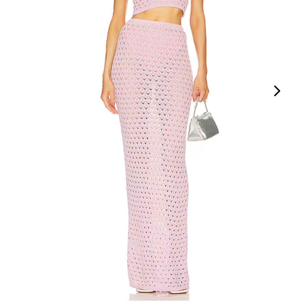 Michael Costello X Revolve Harva Sequined Pink Knit Maxi Skirt